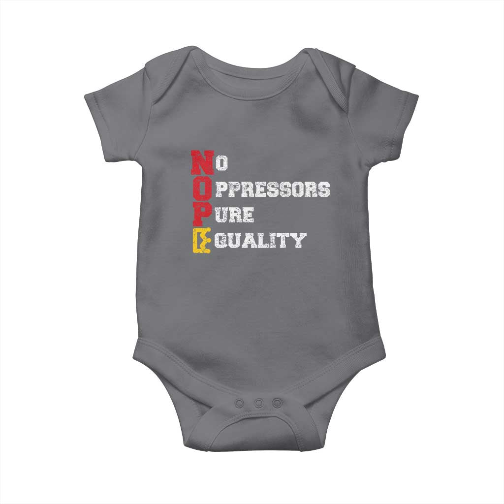No Kings Baby Onesie No Oppressors Pure Equality - Wonder Print Shop