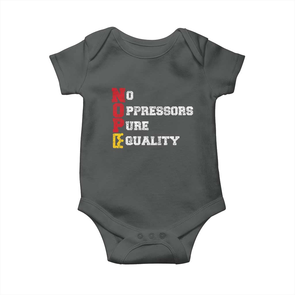 No Kings Baby Onesie No Oppressors Pure Equality - Wonder Print Shop