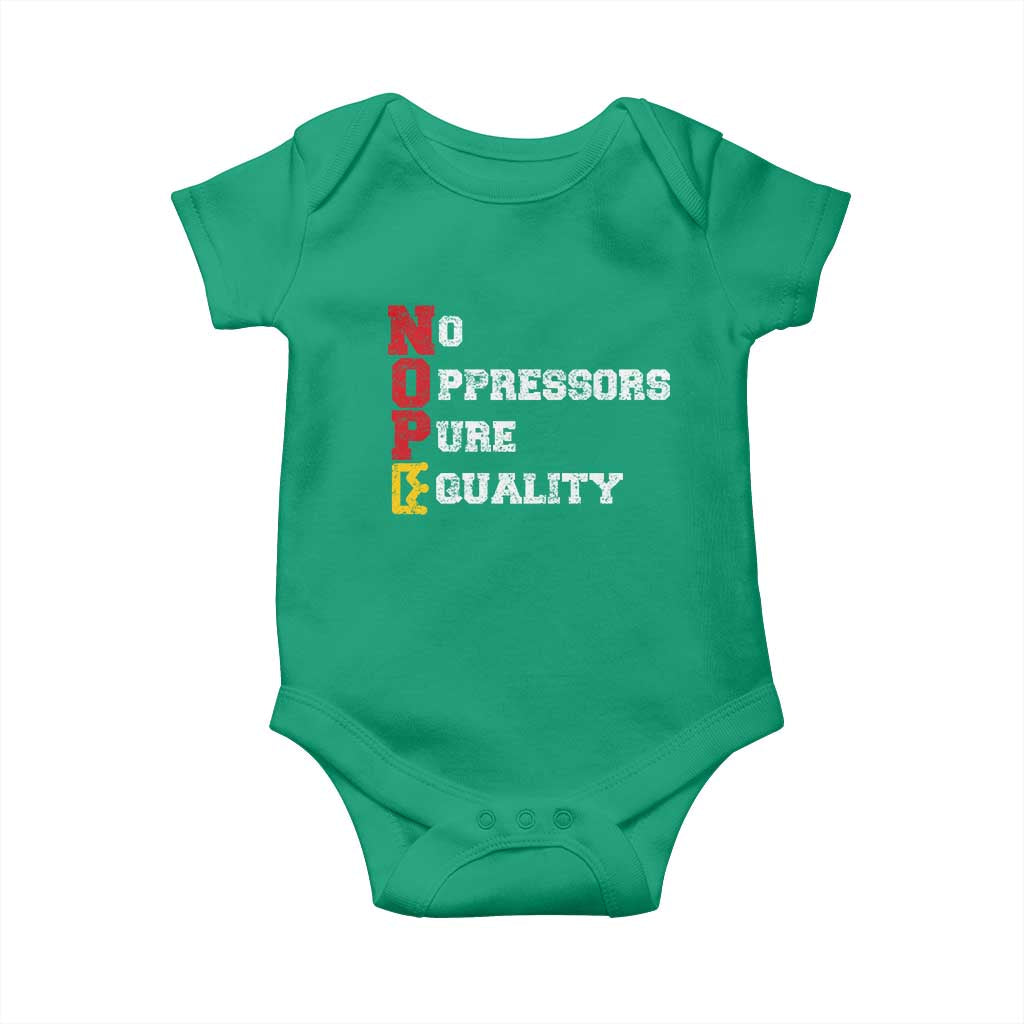 No Kings Baby Onesie No Oppressors Pure Equality - Wonder Print Shop
