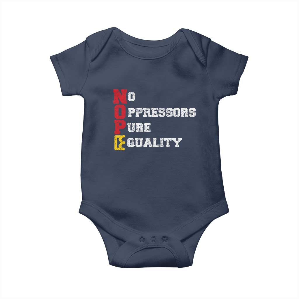 No Kings Baby Onesie No Oppressors Pure Equality - Wonder Print Shop
