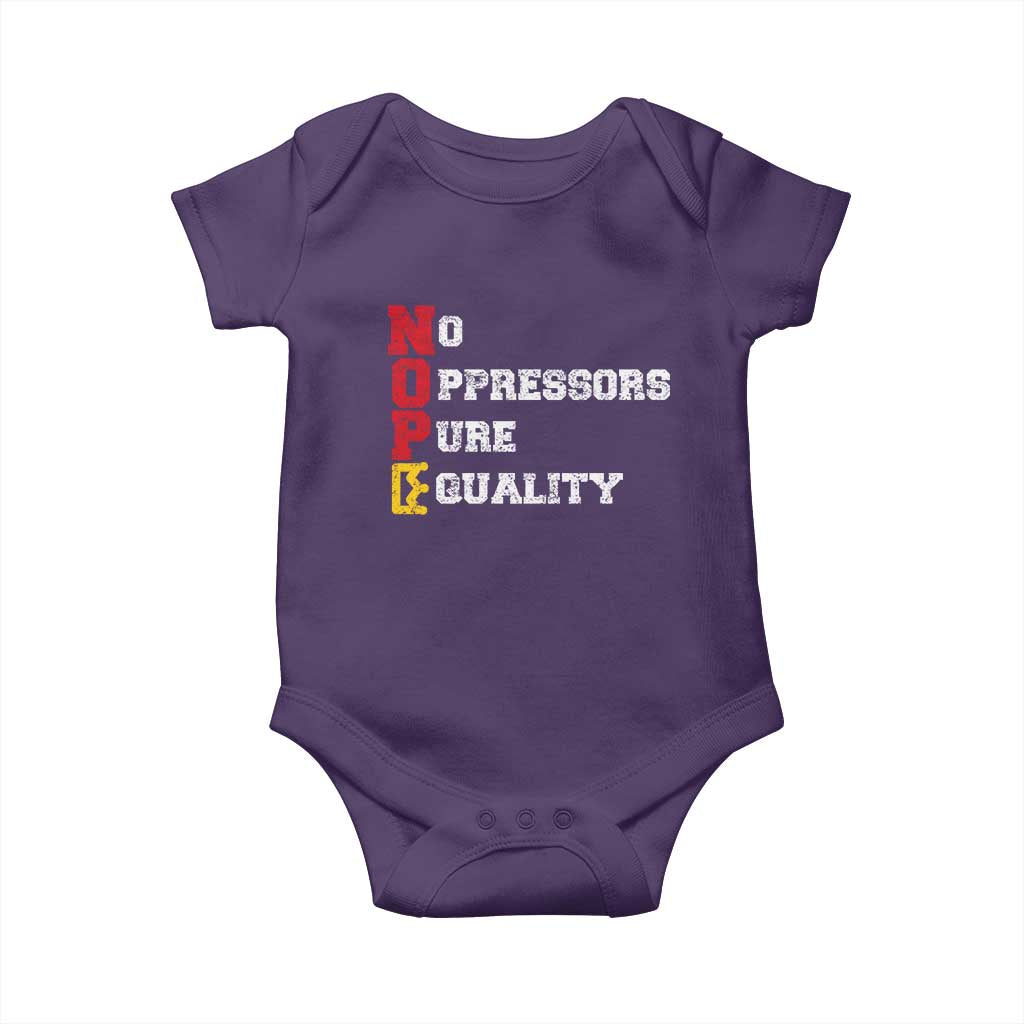 No Kings Baby Onesie No Oppressors Pure Equality - Wonder Print Shop