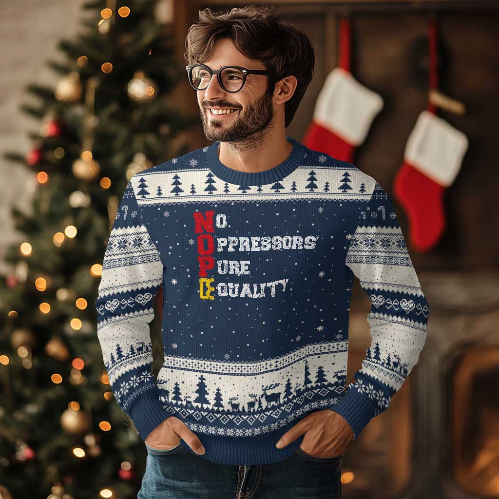 No Kings Ugly Christmas Sweater No Oppressors Pure Equality - Wonder Print Shop