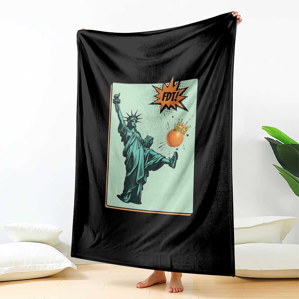 No Kings Throw Blanket Statue of Liberty Political Protest - Wonder Print Shop