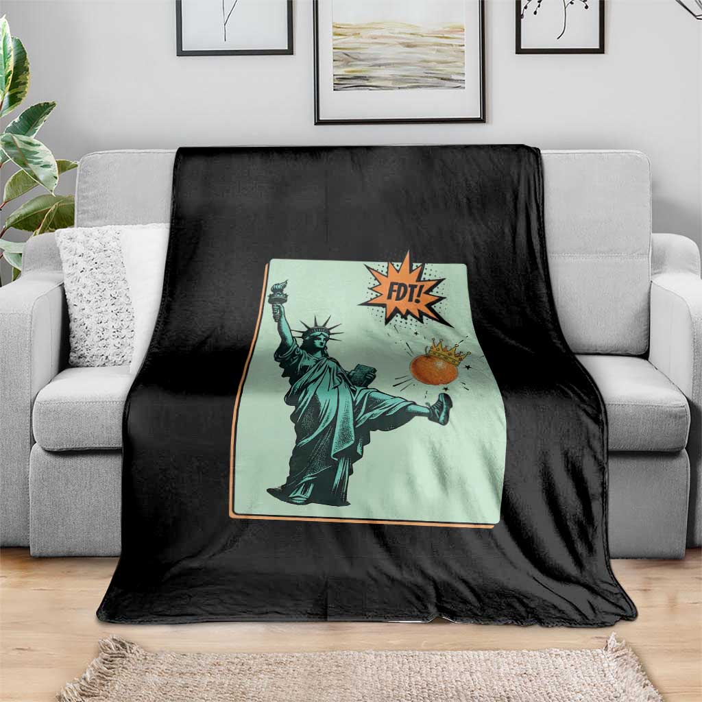 No Kings Throw Blanket Statue of Liberty Political Protest - Wonder Print Shop
