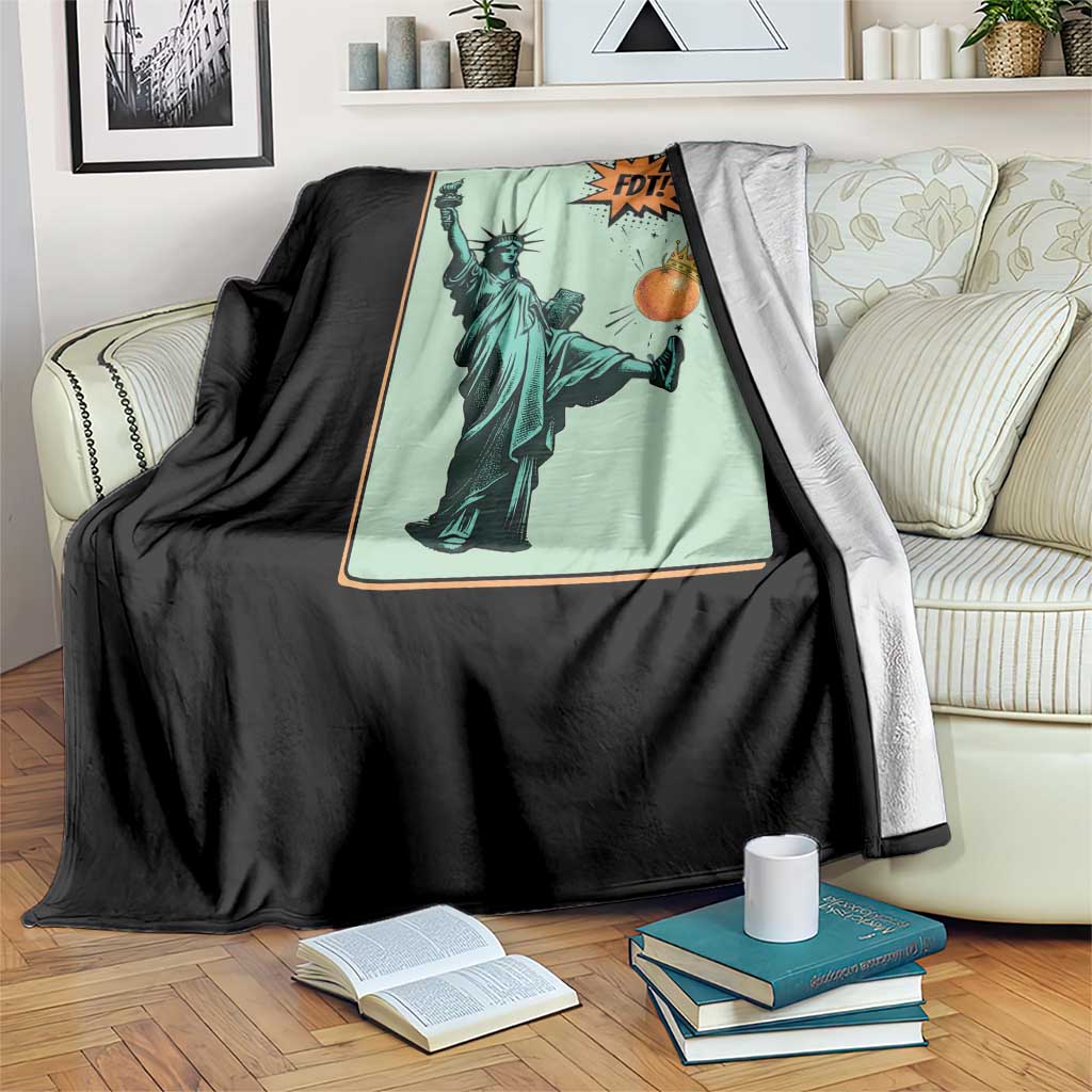 No Kings Throw Blanket Statue of Liberty Political Protest - Wonder Print Shop