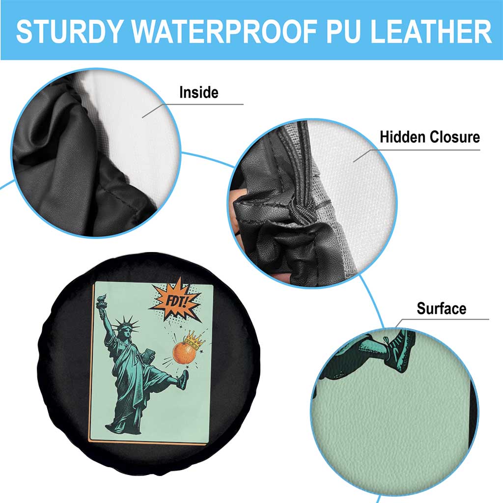 No Kings Spare Tire Cover Statue of Liberty Political Protest - Wonder Print Shop