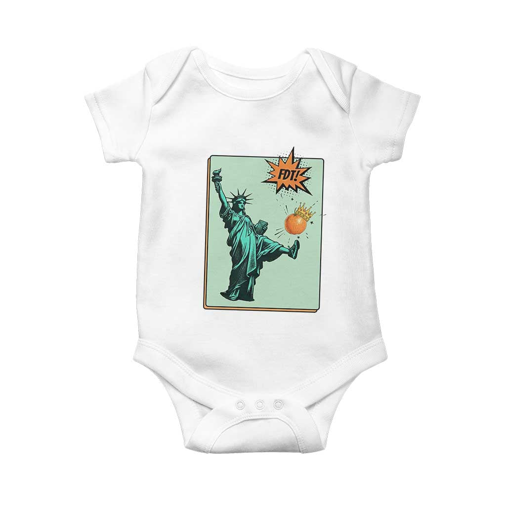 No Kings Baby Onesie Statue of Liberty Political Protest - Wonder Print Shop