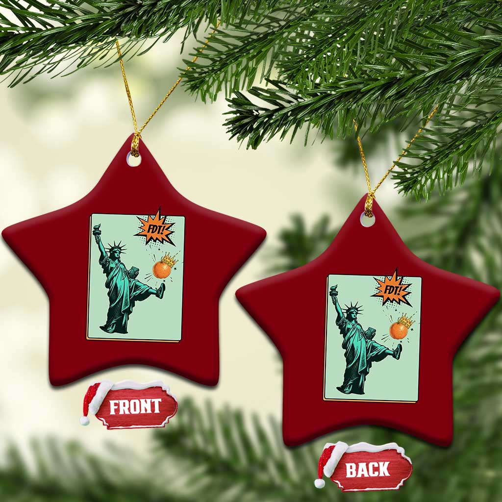 No Kings Ceramic Ornament Statue of Liberty Political Protest - Wonder Print Shop