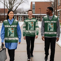 No Kings V-Neck Knit Sweater Vest Statue of Liberty Political Protest - Wonder Print Shop