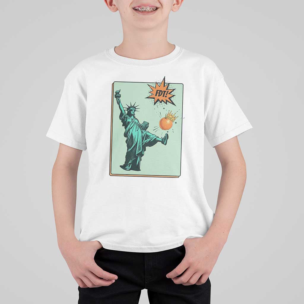 No Kings T Shirt For Kid Statue of Liberty Political Protest - Wonder Print Shop
