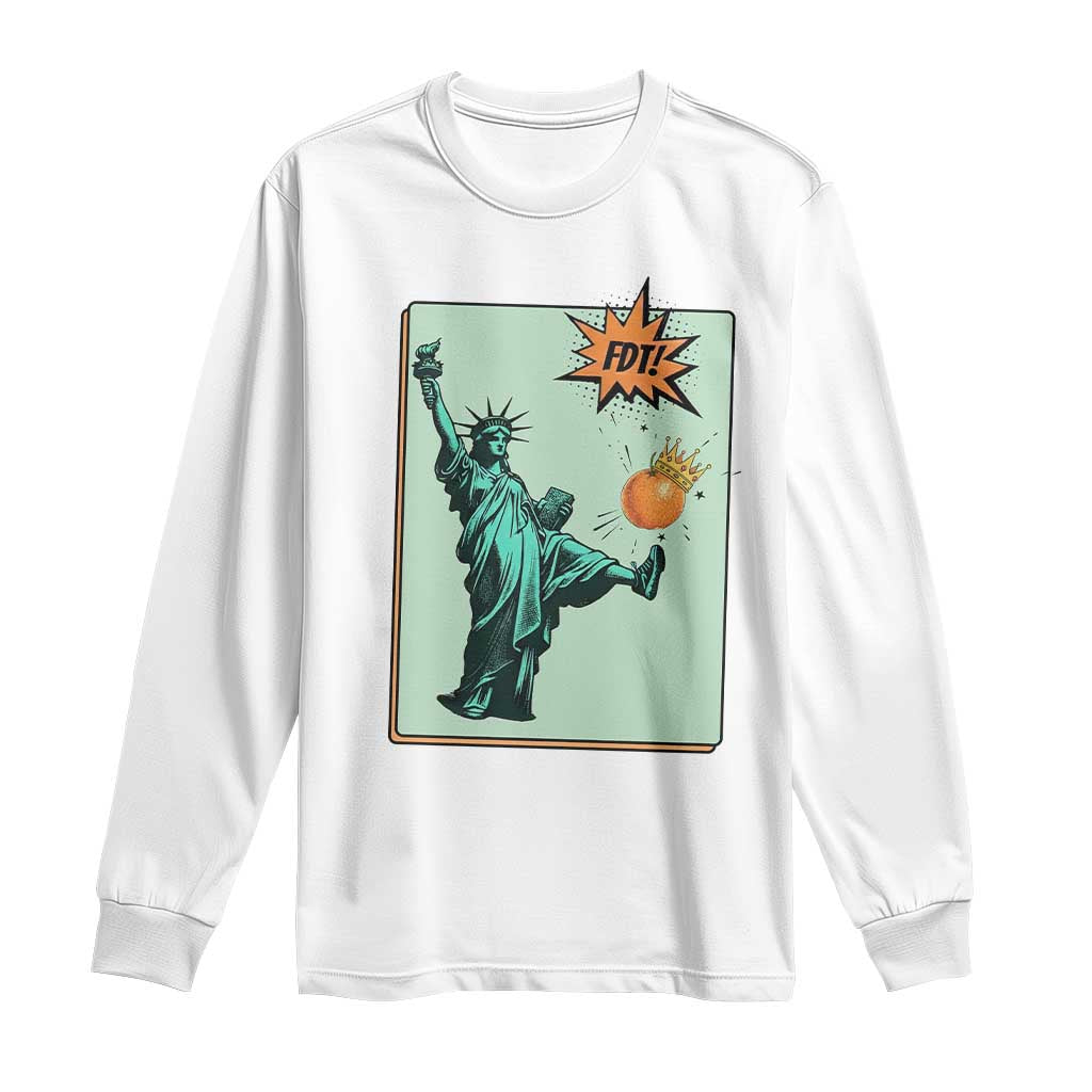 No Kings Long Sleeve Shirt Statue of Liberty Political Protest - Wonder Print Shop