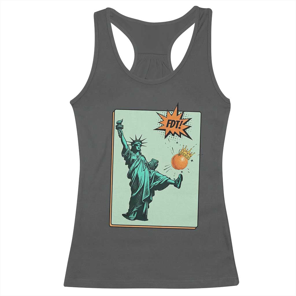 No Kings Racerback Tank Top Statue of Liberty Political Protest - Wonder Print Shop