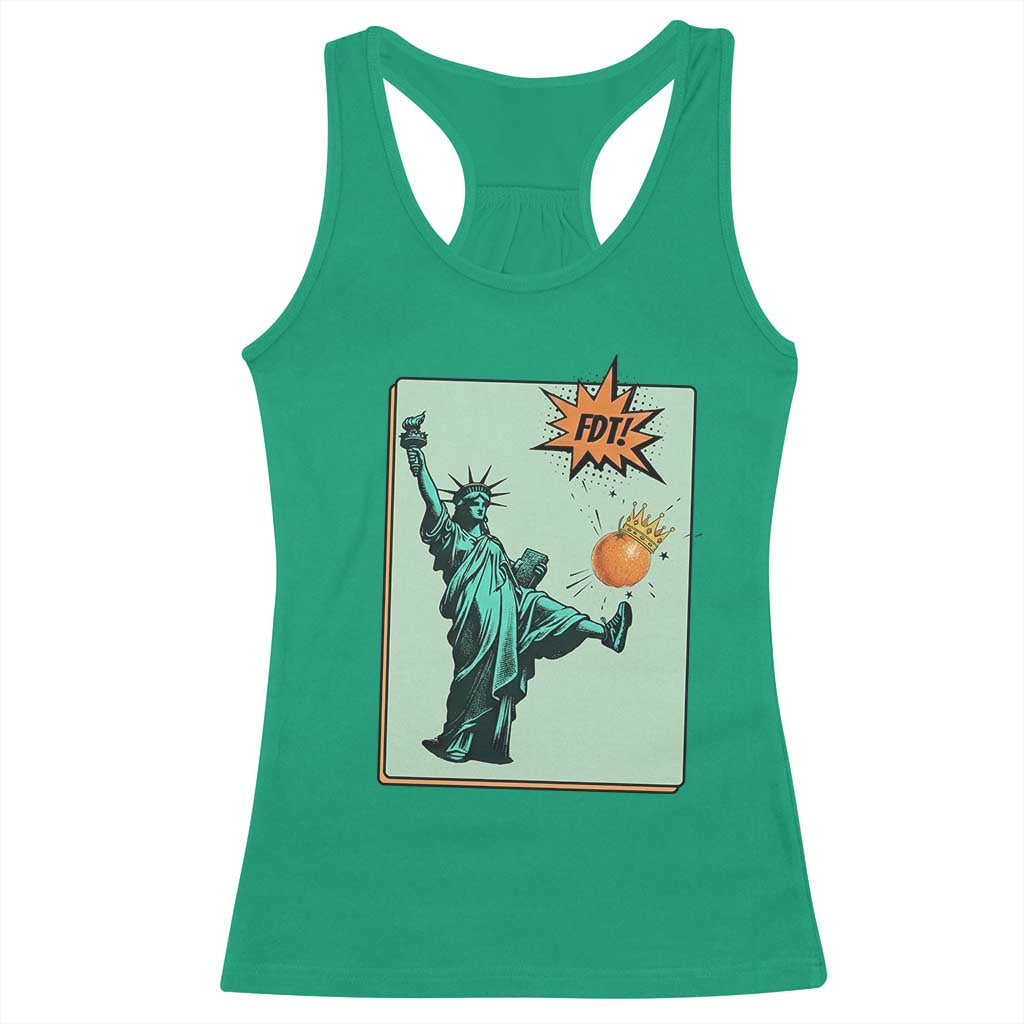No Kings Racerback Tank Top Statue of Liberty Political Protest - Wonder Print Shop
