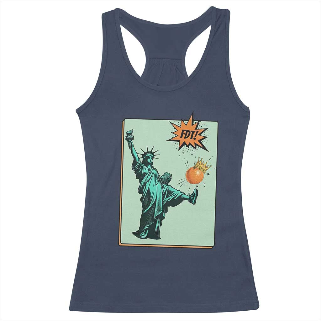 No Kings Racerback Tank Top Statue of Liberty Political Protest - Wonder Print Shop