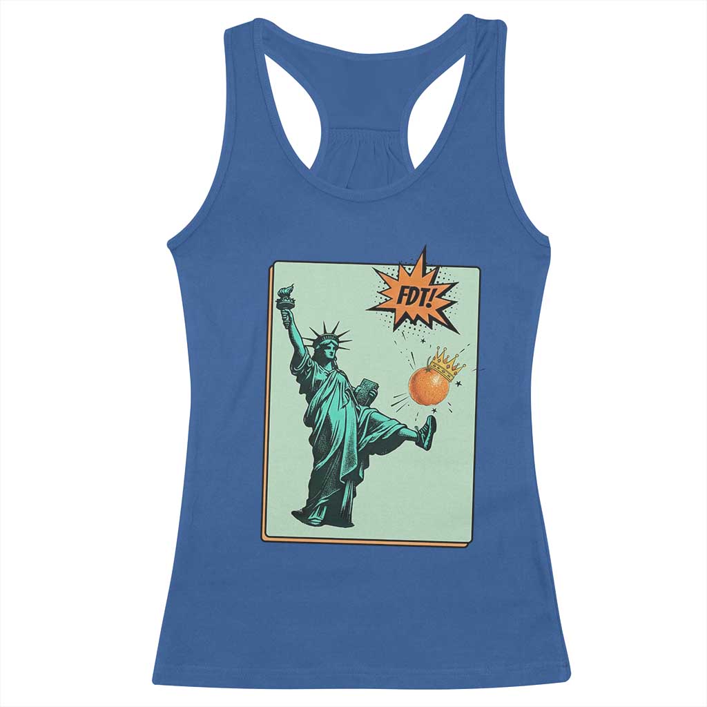 No Kings Racerback Tank Top Statue of Liberty Political Protest - Wonder Print Shop