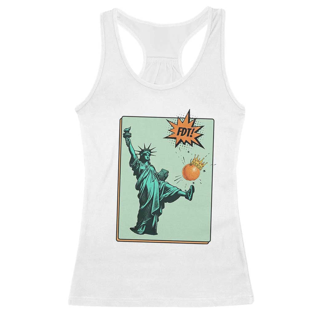 No Kings Racerback Tank Top Statue of Liberty Political Protest - Wonder Print Shop