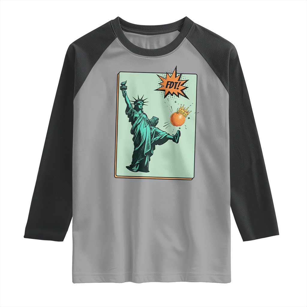 No Kings Raglan Shirt Statue of Liberty Political Protest - Wonder Print Shop