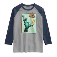 No Kings Raglan Shirt Statue of Liberty Political Protest - Wonder Print Shop