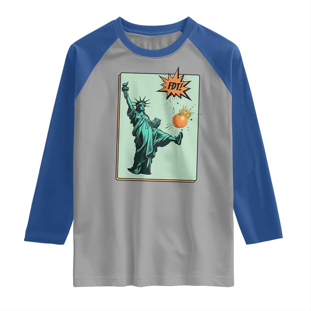 No Kings Raglan Shirt Statue of Liberty Political Protest - Wonder Print Shop
