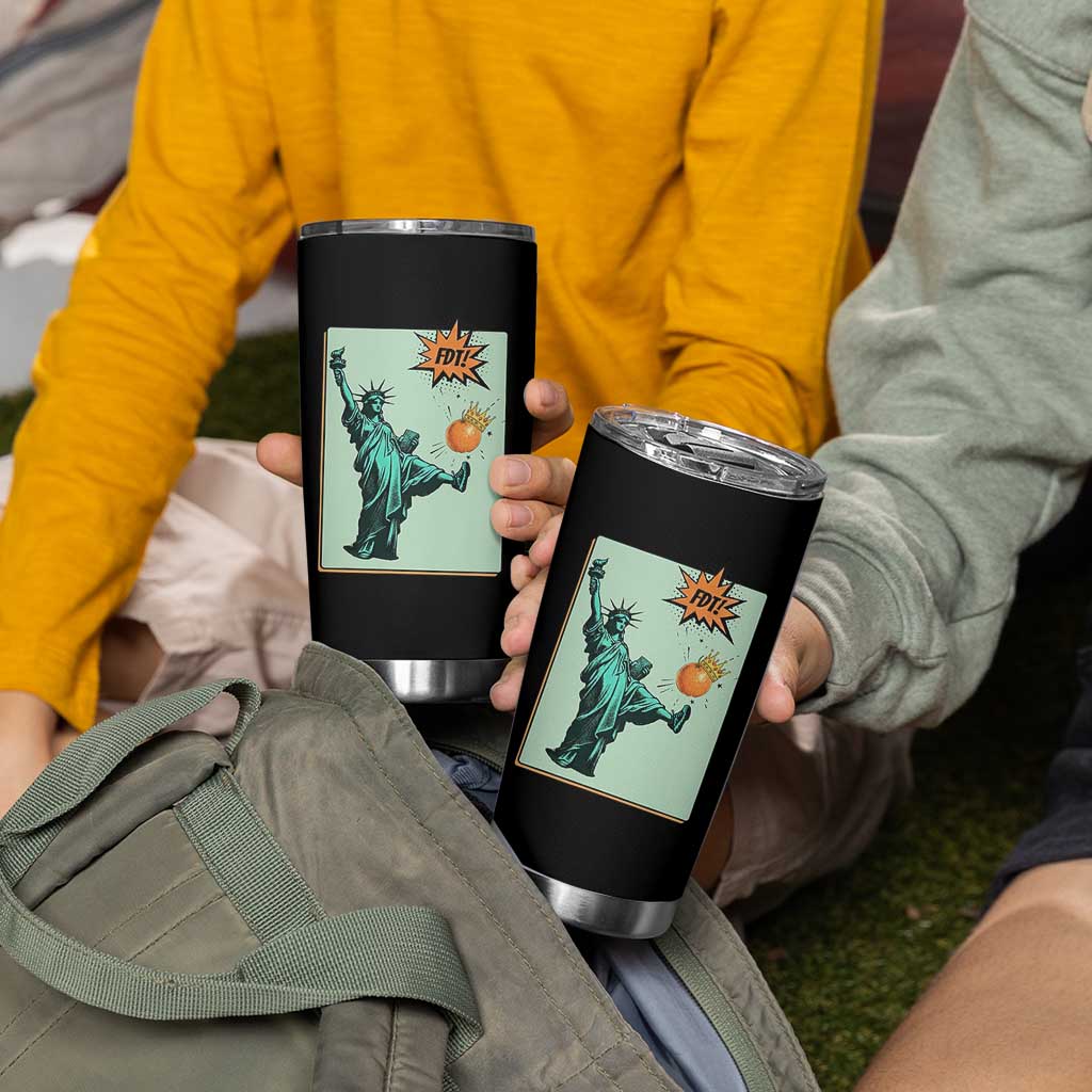 No Kings Tumbler Cup Statue of Liberty Political Protest - Wonder Print Shop