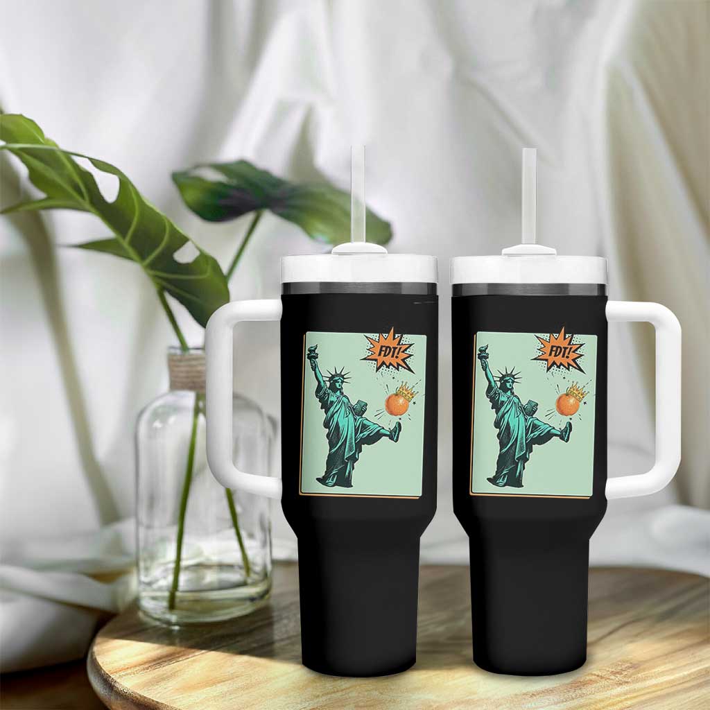 No Kings Tumbler With Handle Statue of Liberty Political Protest - Wonder Print Shop