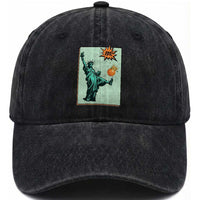No Kings Washed Cotton Baseball Cap Statue of Liberty Political Protest