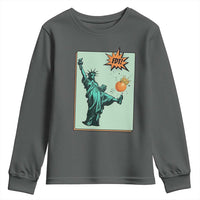 No Kings Youth Sweatshirt Statue of Liberty Political Protest - Wonder Print Shop