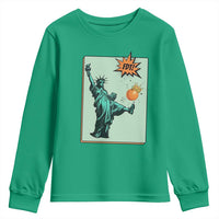 No Kings Youth Sweatshirt Statue of Liberty Political Protest - Wonder Print Shop