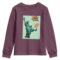 No Kings Youth Sweatshirt Statue of Liberty Political Protest - Wonder Print Shop