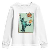 No Kings Youth Sweatshirt Statue of Liberty Political Protest - Wonder Print Shop