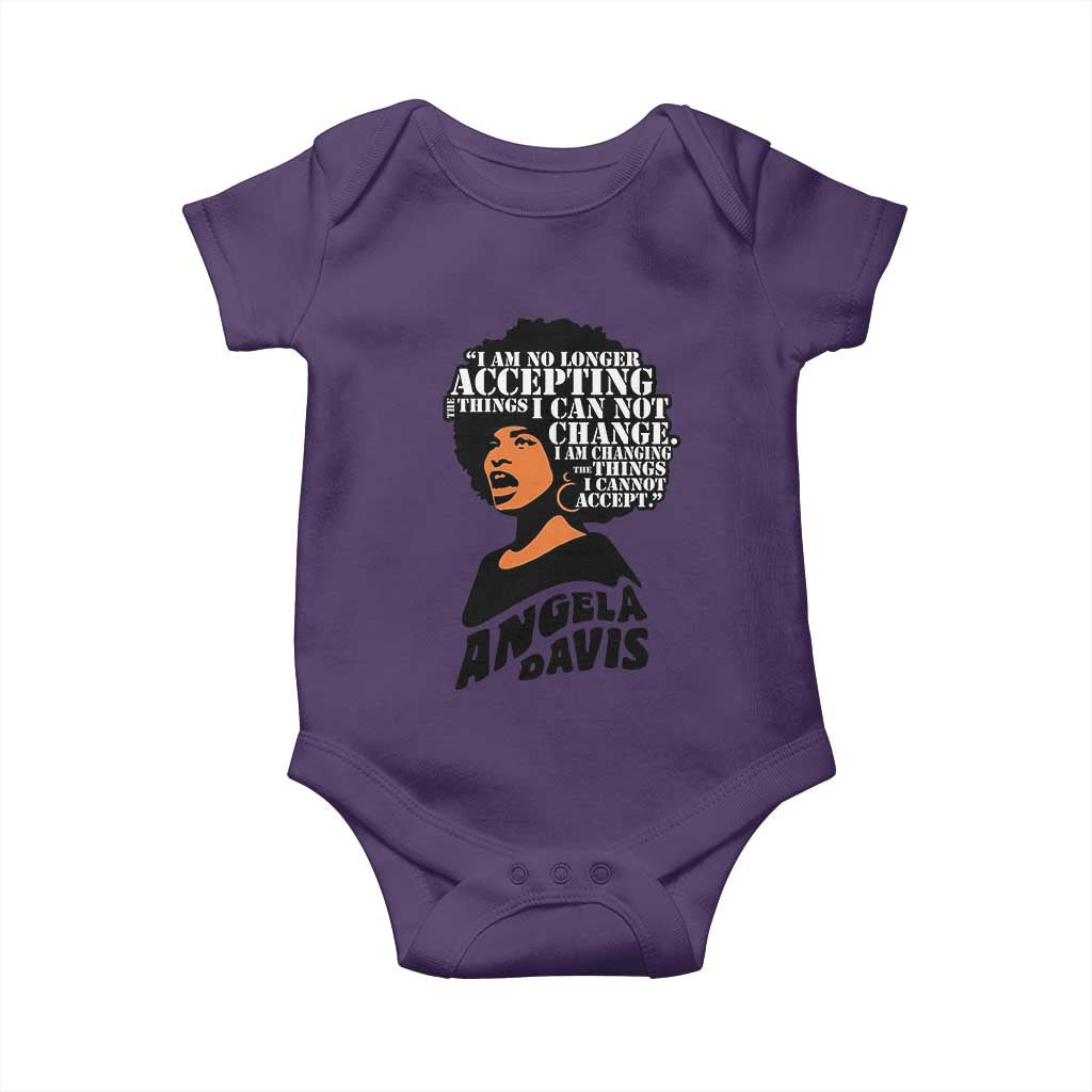Angela Davis Inspirational Quote Baby Onesie I Am No Longer Accepting The Things I Cannot Change - Wonder Print Shop