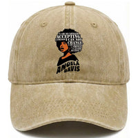 Angela Davis Inspirational Quote Washed Cotton Baseball Cap I Am No Longer Accepting The Things I Cannot Change