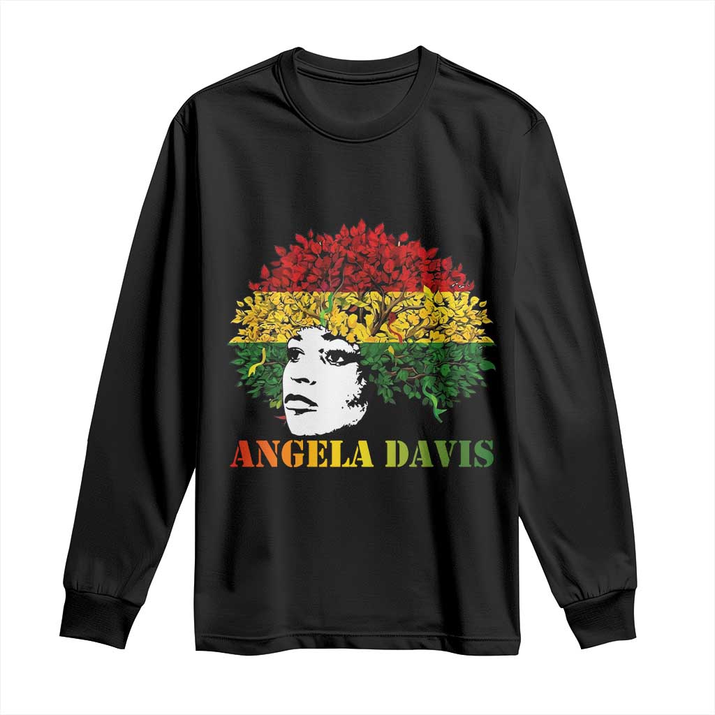 Angela Davis Long Sleeve Shirt Black History Month - Wonder Print Shop