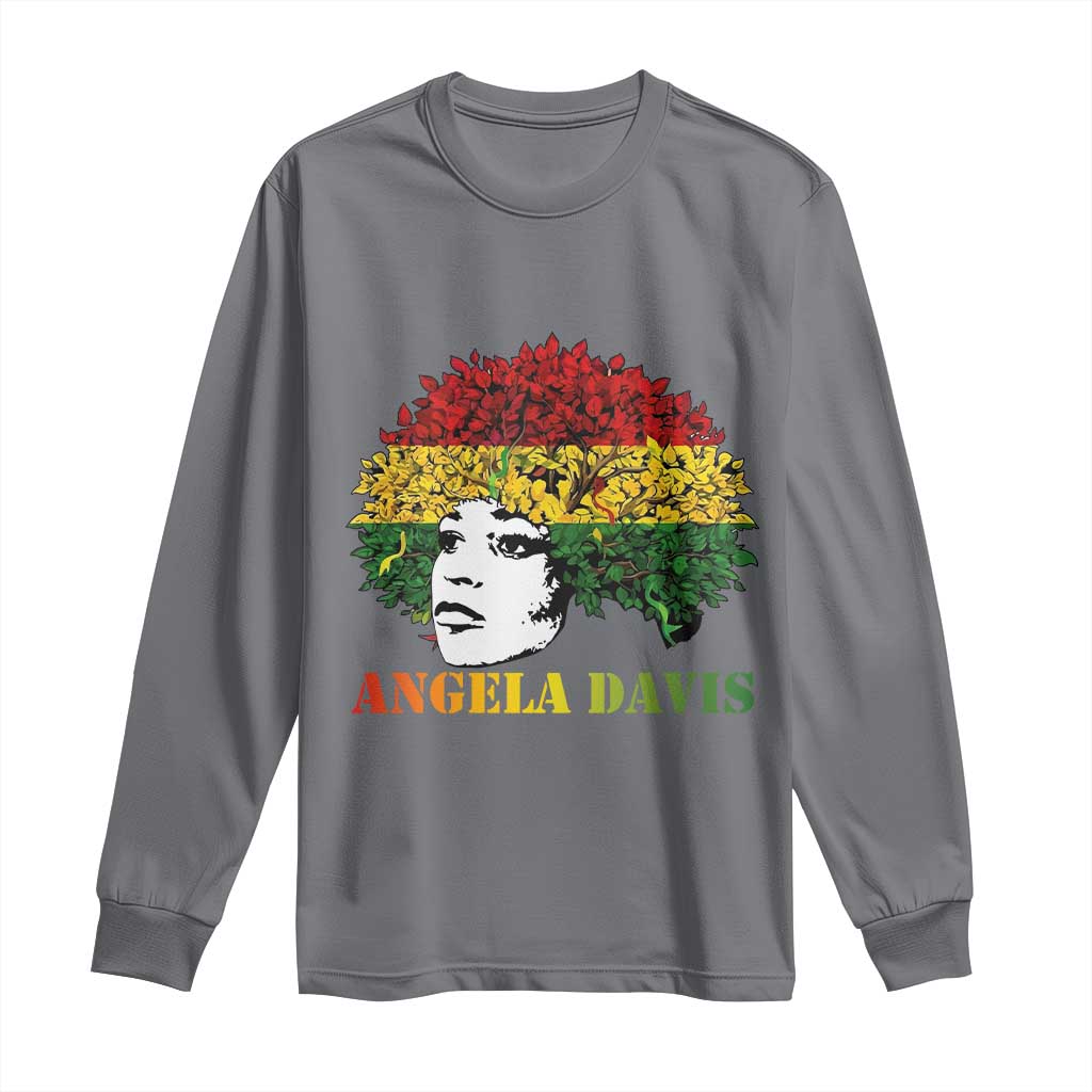 Angela Davis Long Sleeve Shirt Black History Month - Wonder Print Shop