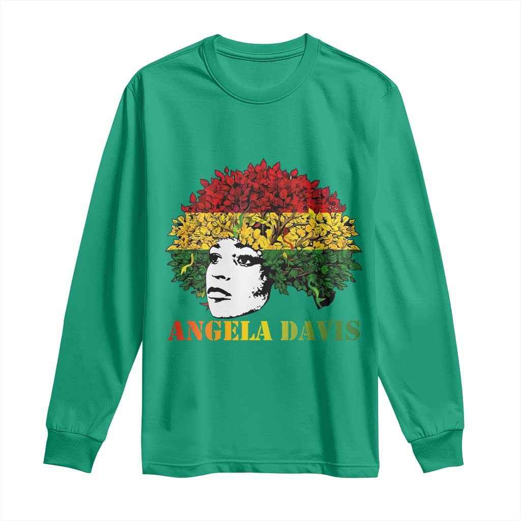 Angela Davis Long Sleeve Shirt Black History Month - Wonder Print Shop