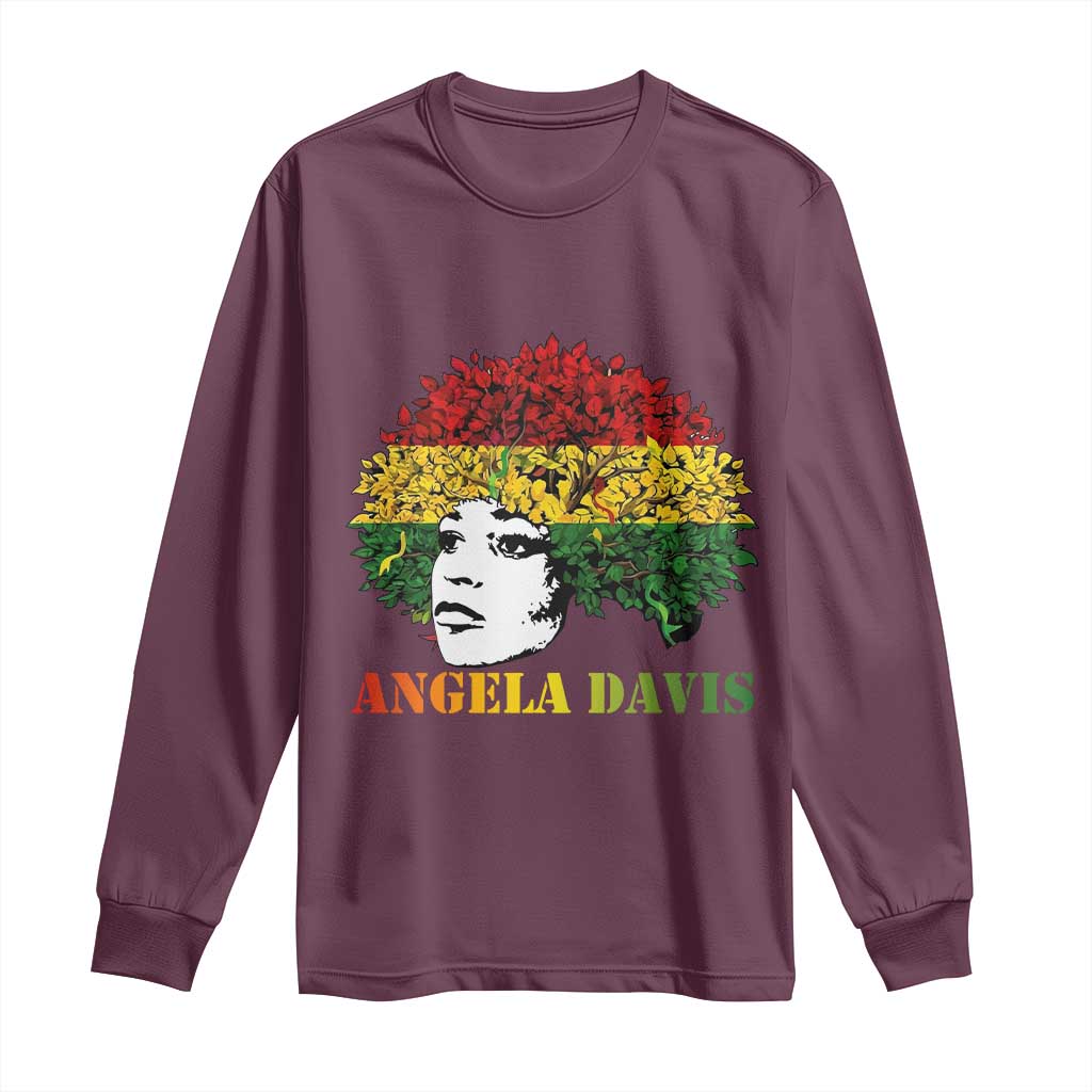 Angela Davis Long Sleeve Shirt Black History Month - Wonder Print Shop