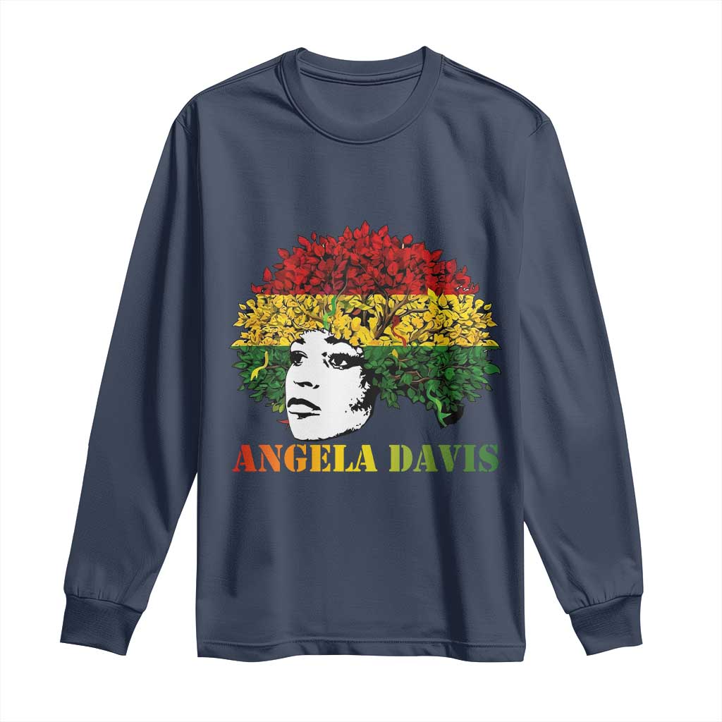 Angela Davis Long Sleeve Shirt Black History Month - Wonder Print Shop