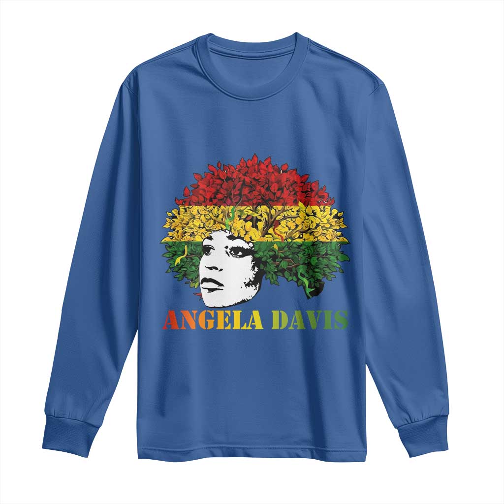 Angela Davis Long Sleeve Shirt Black History Month - Wonder Print Shop