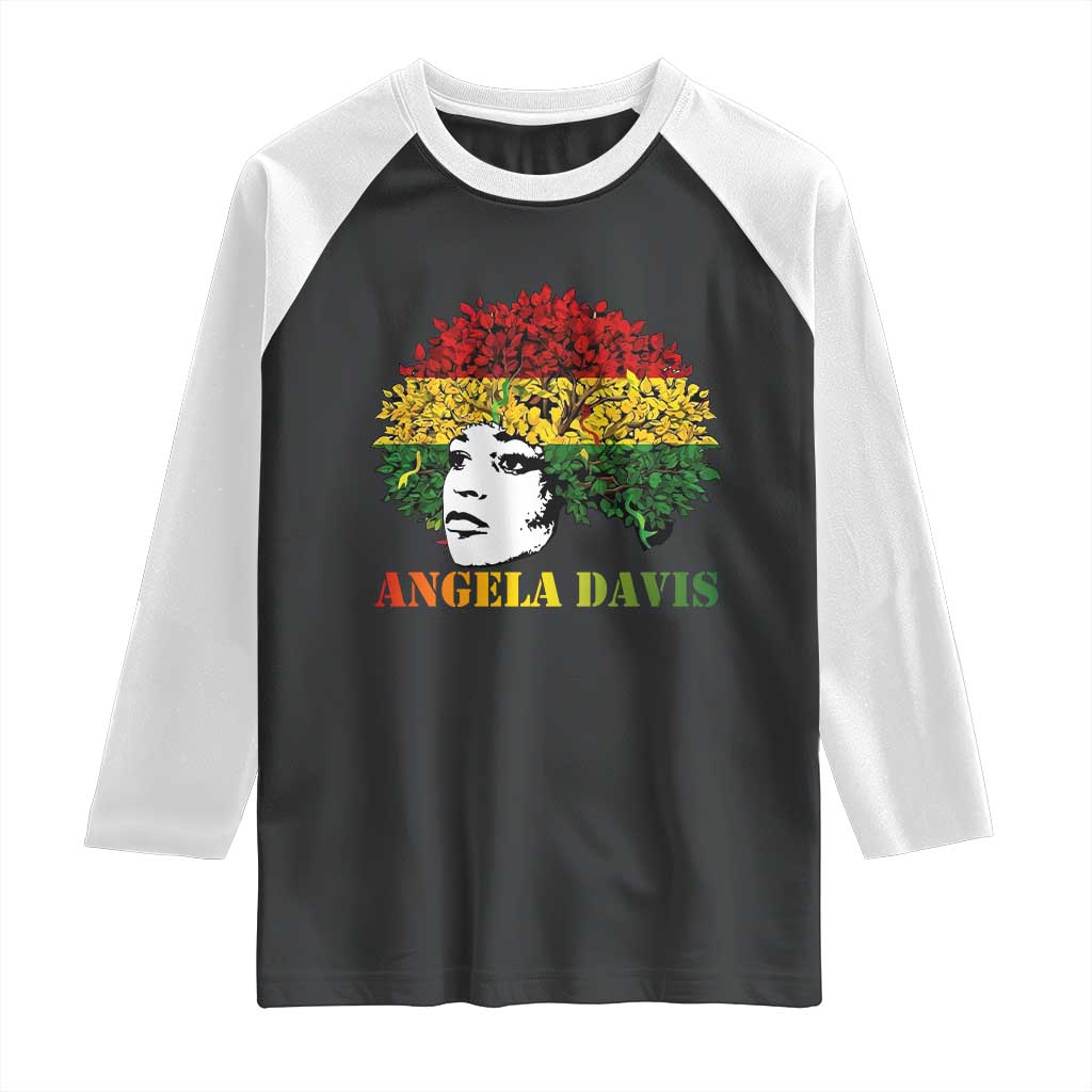 Angela Davis Raglan Shirt Black History Month - Wonder Print Shop