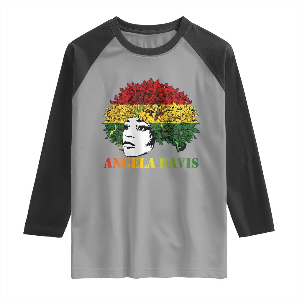 Angela Davis Raglan Shirt Black History Month - Wonder Print Shop