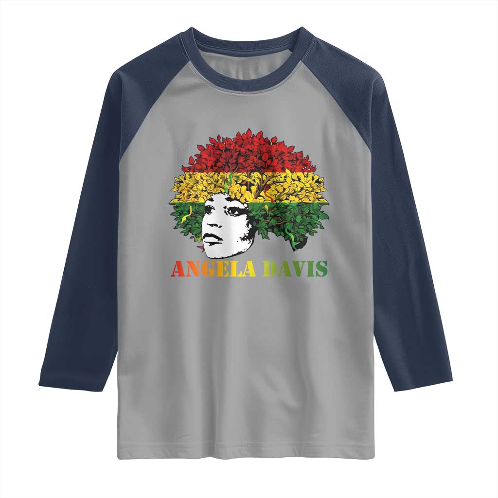 Angela Davis Raglan Shirt Black History Month - Wonder Print Shop