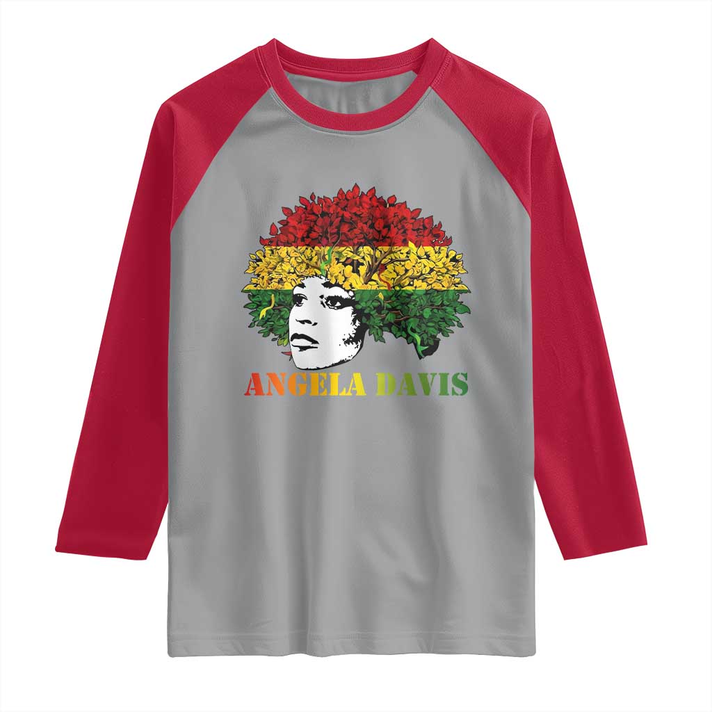 Angela Davis Raglan Shirt Black History Month - Wonder Print Shop