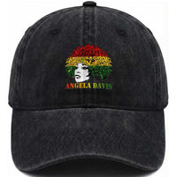 Angela Davis Washed Cotton Baseball Cap Black History Month