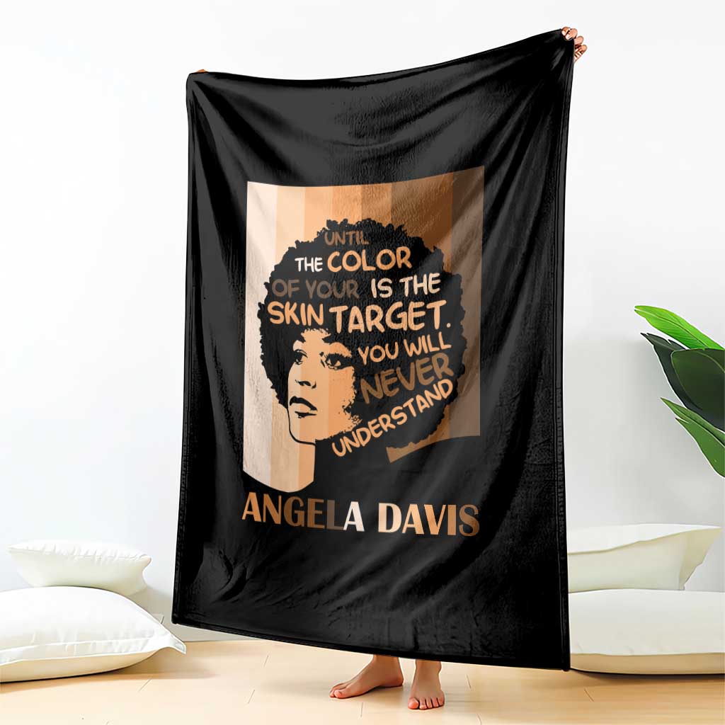 Angela Davis Inspirational Quote Throw Blanket Black Pride Melanin - Wonder Print Shop