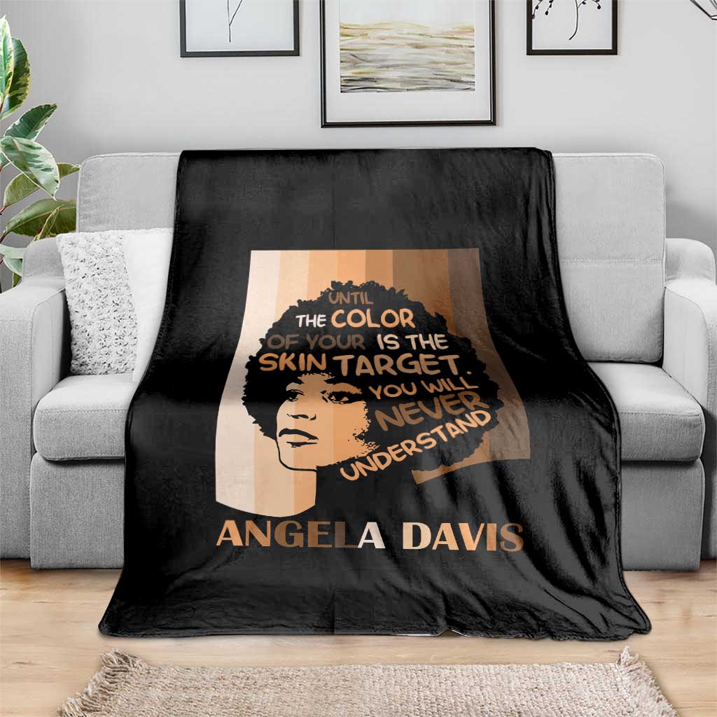 Angela Davis Inspirational Quote Throw Blanket Black Pride Melanin - Wonder Print Shop