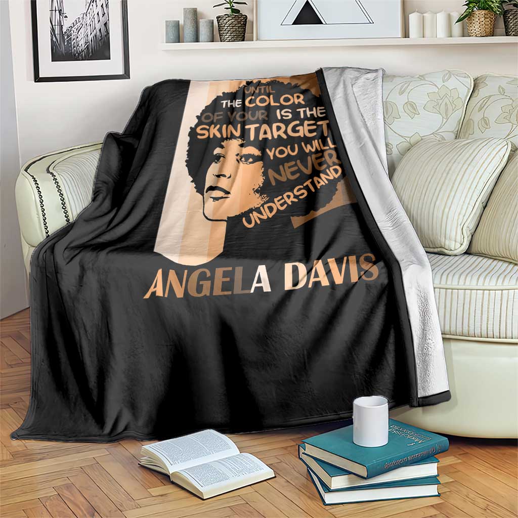 Angela Davis Inspirational Quote Throw Blanket Black Pride Melanin - Wonder Print Shop