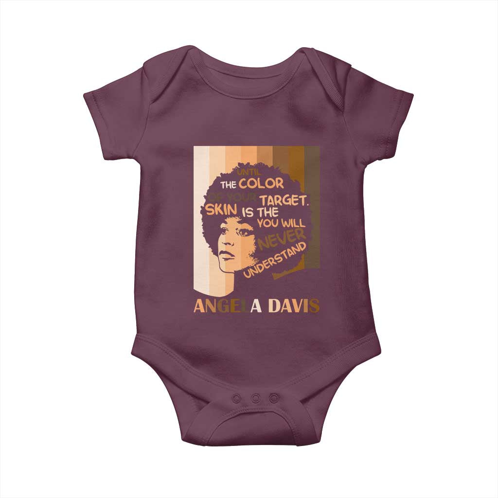 Angela Davis Inspirational Quote Baby Onesie Black Pride Melanin - Wonder Print Shop