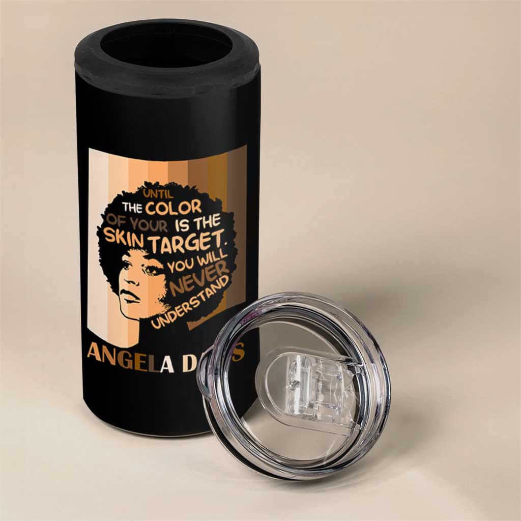 Angela Davis Inspirational Quote 4 in 1 Can Cooler Tumbler Black Pride Melanin - Wonder Print Shop
