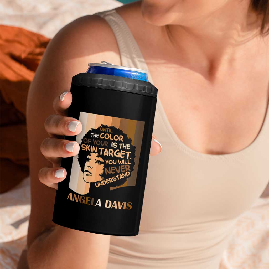 Angela Davis Inspirational Quote 4 in 1 Can Cooler Tumbler Black Pride Melanin - Wonder Print Shop