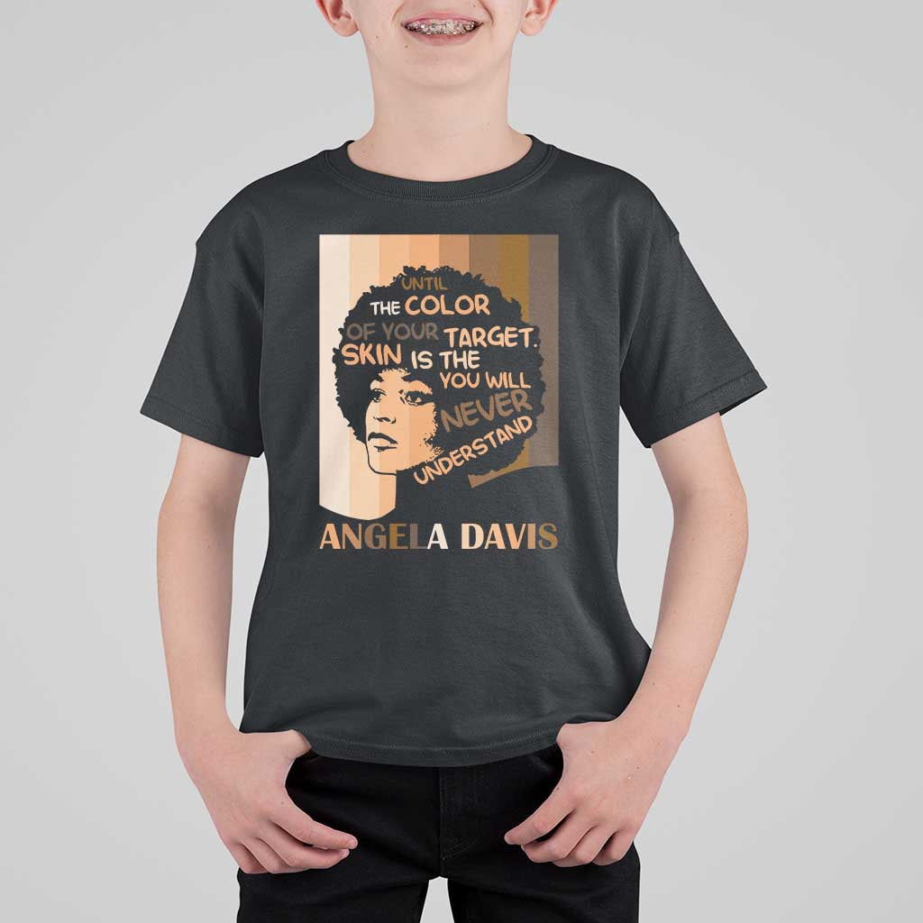 Angela Davis Inspirational Quote T Shirt For Kid Black Pride Melanin - Wonder Print Shop